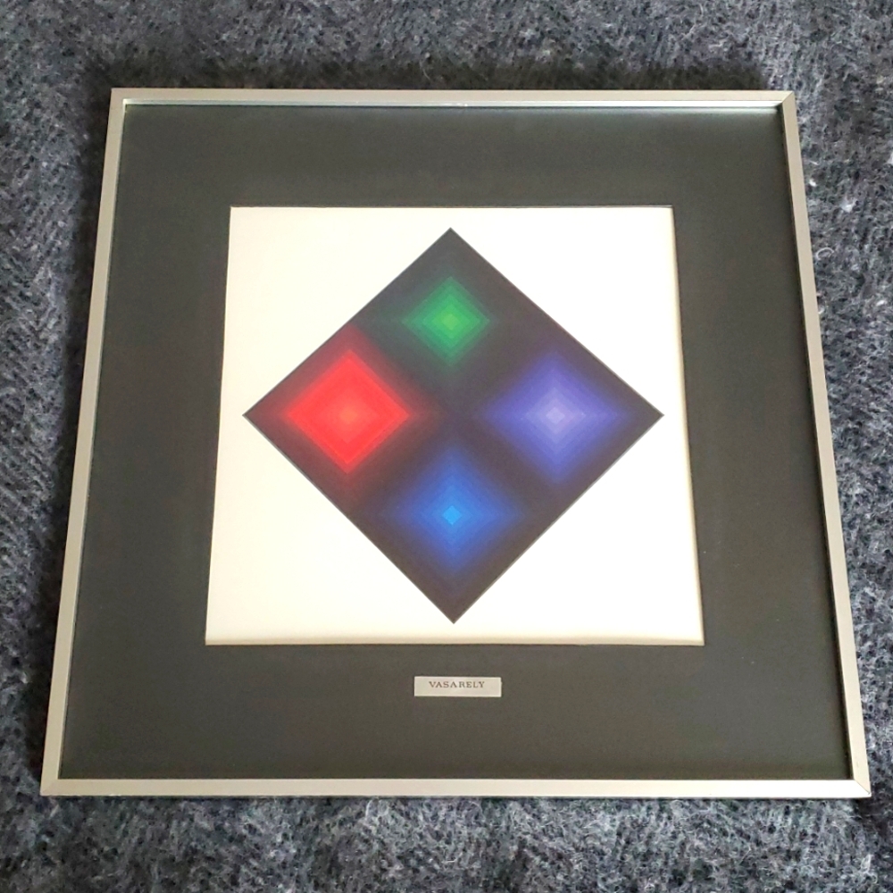 Victor Vasarely Arcturus II 1971 – Op Art Heliogravure Print (Framed)